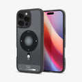 ACS08383 - iPhone 16 Pro Max Case Ultra Hybrid Classic (MagFit) in Classic Black showing the back, partial front and side