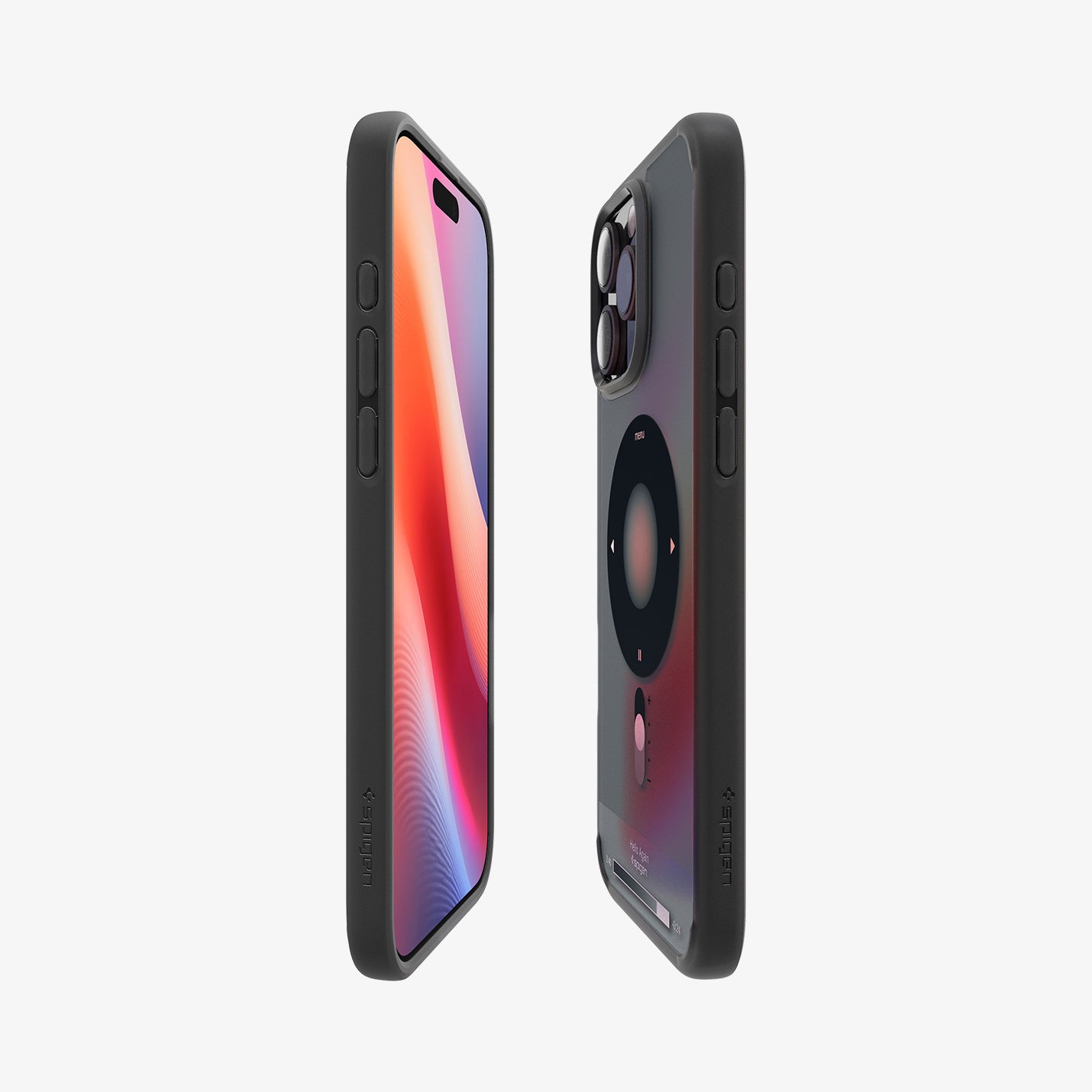 ACS08383 - iPhone 16 Pro Max Case Ultra Hybrid Classic (MagFit) in Classic Black showing the partial back, partial front and sides