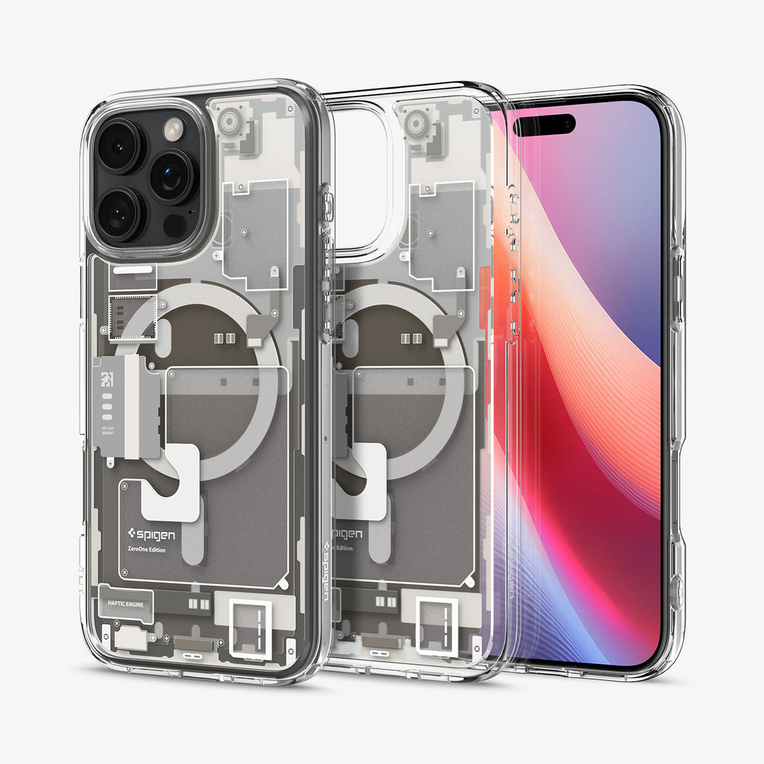 ACS08381 - iPhone 16 Pro Max Case Ultra Hybrid Zero One (MagFit) in Zero One Natural Titanium showing the back
