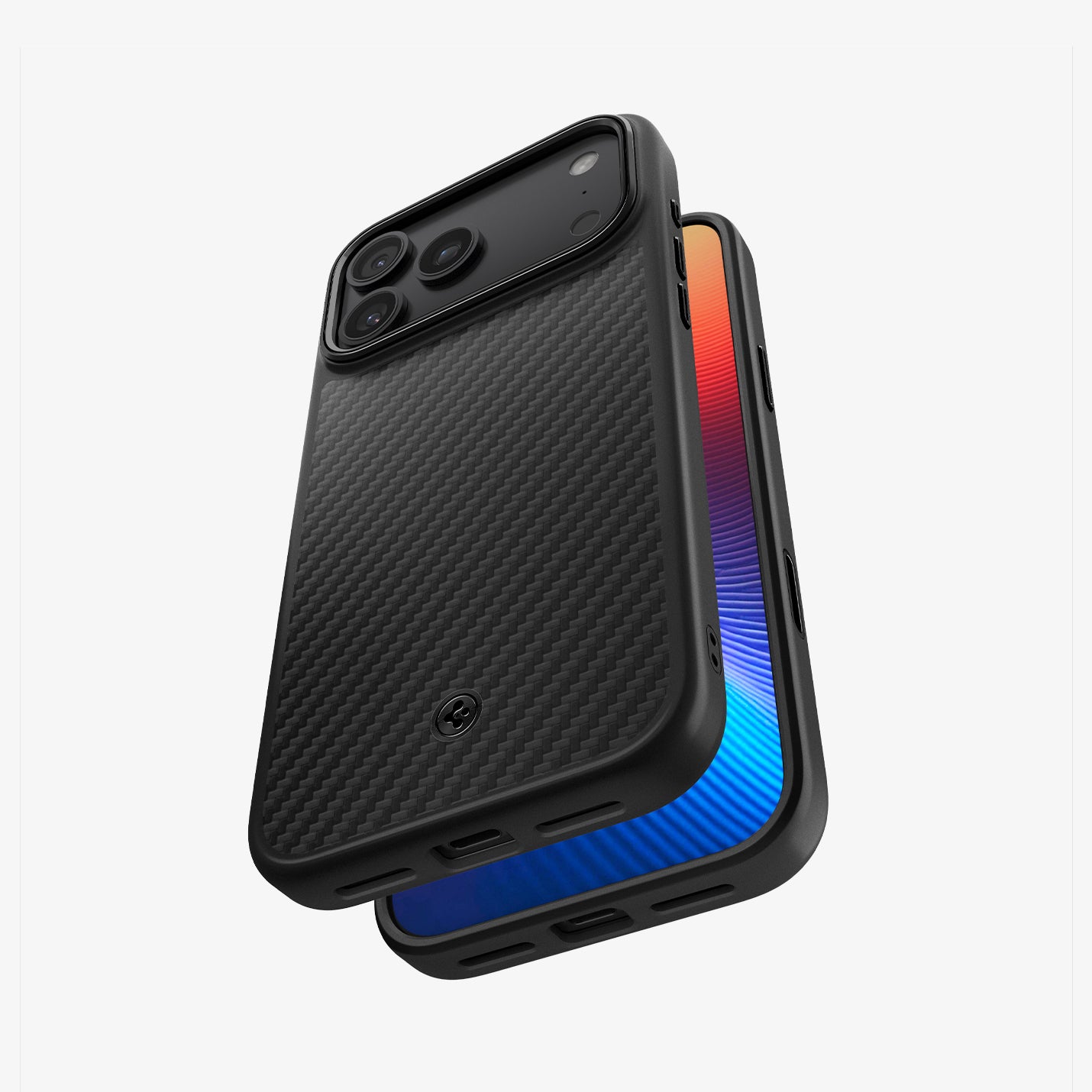  ACS09906 - iPhone 17 Pro Max Case Enzo Aramid T in black showing the back, sides and bottom