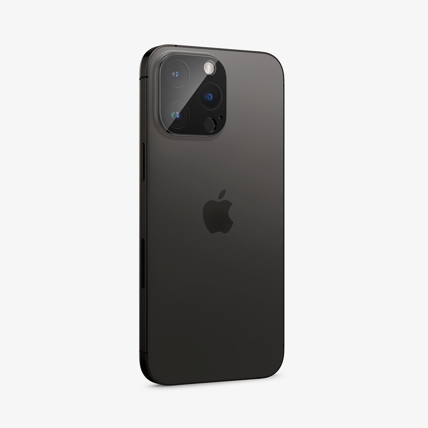 AGL06913 - iPhone 14 Pro / 14 Pro Max Optik Lens Protector in black showing the back and partial side