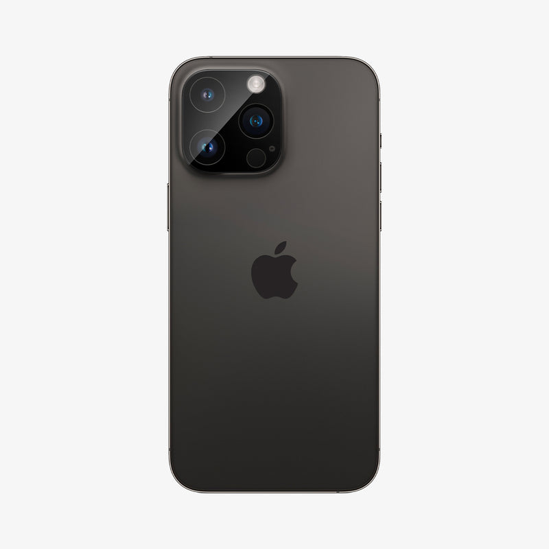 AGL06913 - iPhone 14 Pro / 14 Pro Max Optik Lens Protector in black showing the back