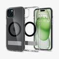 ACS06666 - iPhone 15 Plus Case Ultra Hybrid S (MagFit) in black showing the back, inside and front