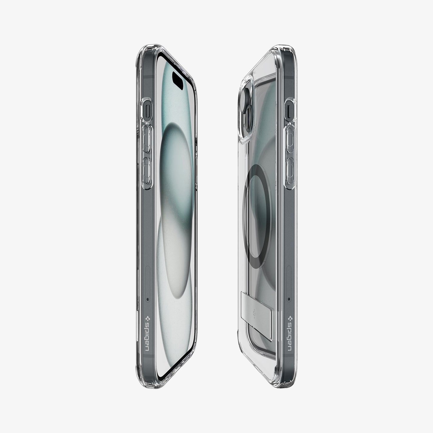 ACS06666 - iPhone 15 Plus Case Ultra Hybrid S (MagFit) in black showing the sides, partial front and back