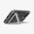 ACS06584 - iPhone 15 Pro Max Case Ultra Hybrid S (MagFit) in graphite showing the back with device propped up by built in kickstand