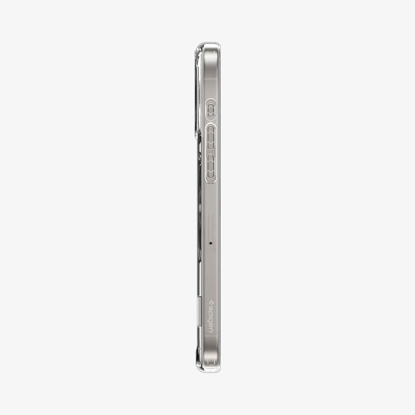 ACS06583 - iPhone 15 Pro Max Case Ultra Hybrid S (MagFit) in crystal clear showing the side