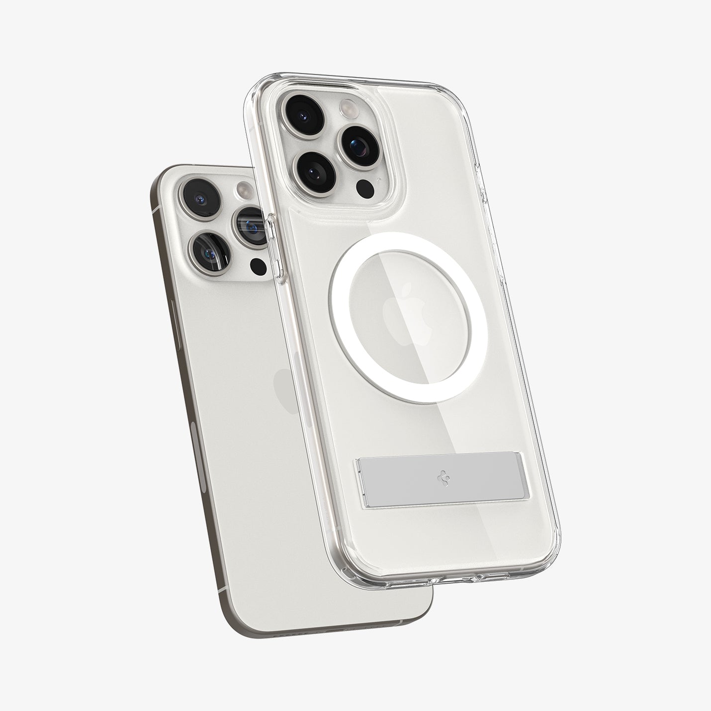 ACS06583 - iPhone 15 Pro Max Case Ultra Hybrid S (MagFit) in crystal clear showing the back and partial side