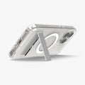 ACS06583 - iPhone 15 Pro Max Case Ultra Hybrid S (MagFit) in crystal clear showing the back with device propped up by built in kickstand