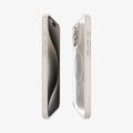 ACS07215 - iPhone 15 Pro Case Ultra Hybrid (MagFit) in Frost Natural Titanium showing the sides and partial side and partial back aligned with each other
