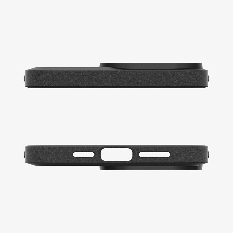 ACS06467 - iPhone 15 Pro Case Core Armor (MagFit) in Matte Black showing the top and bottom