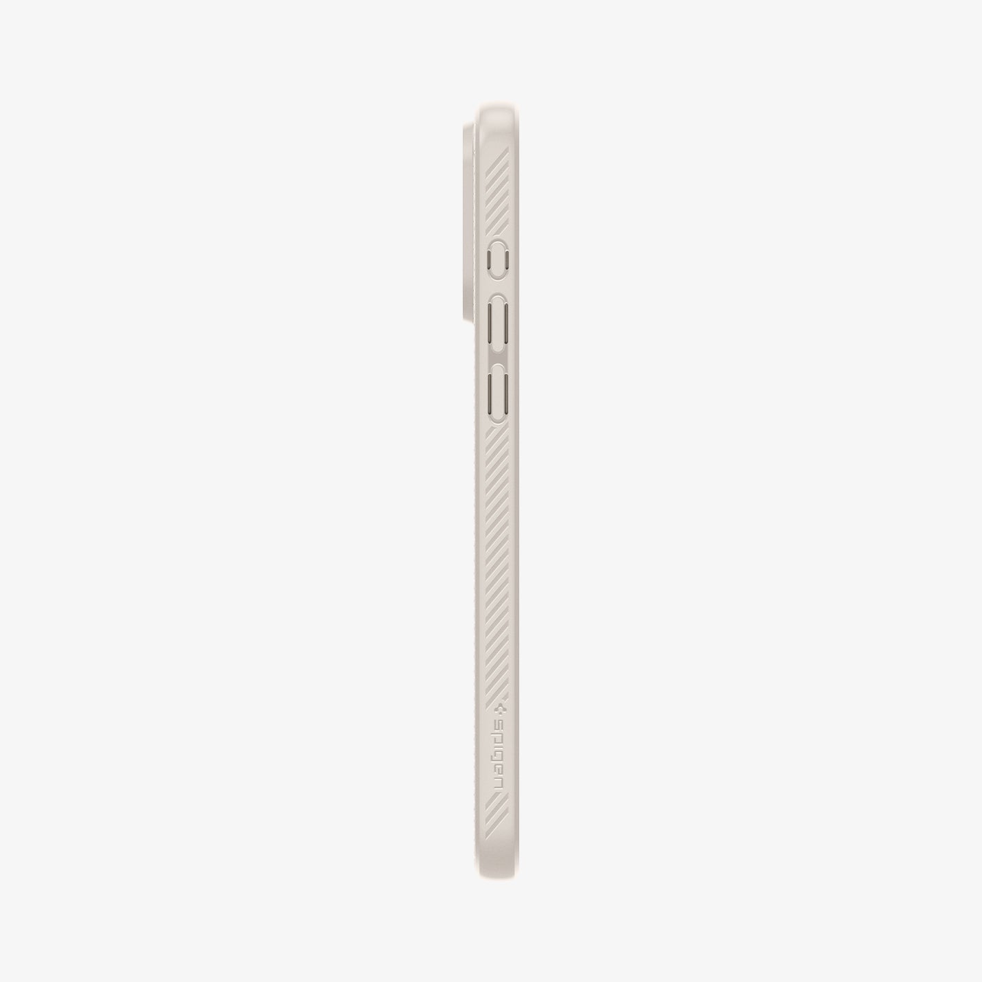 ACS07217 - iPhone 15 Pro Case Liquid Air in Natural Titanium showing the side with side buttons