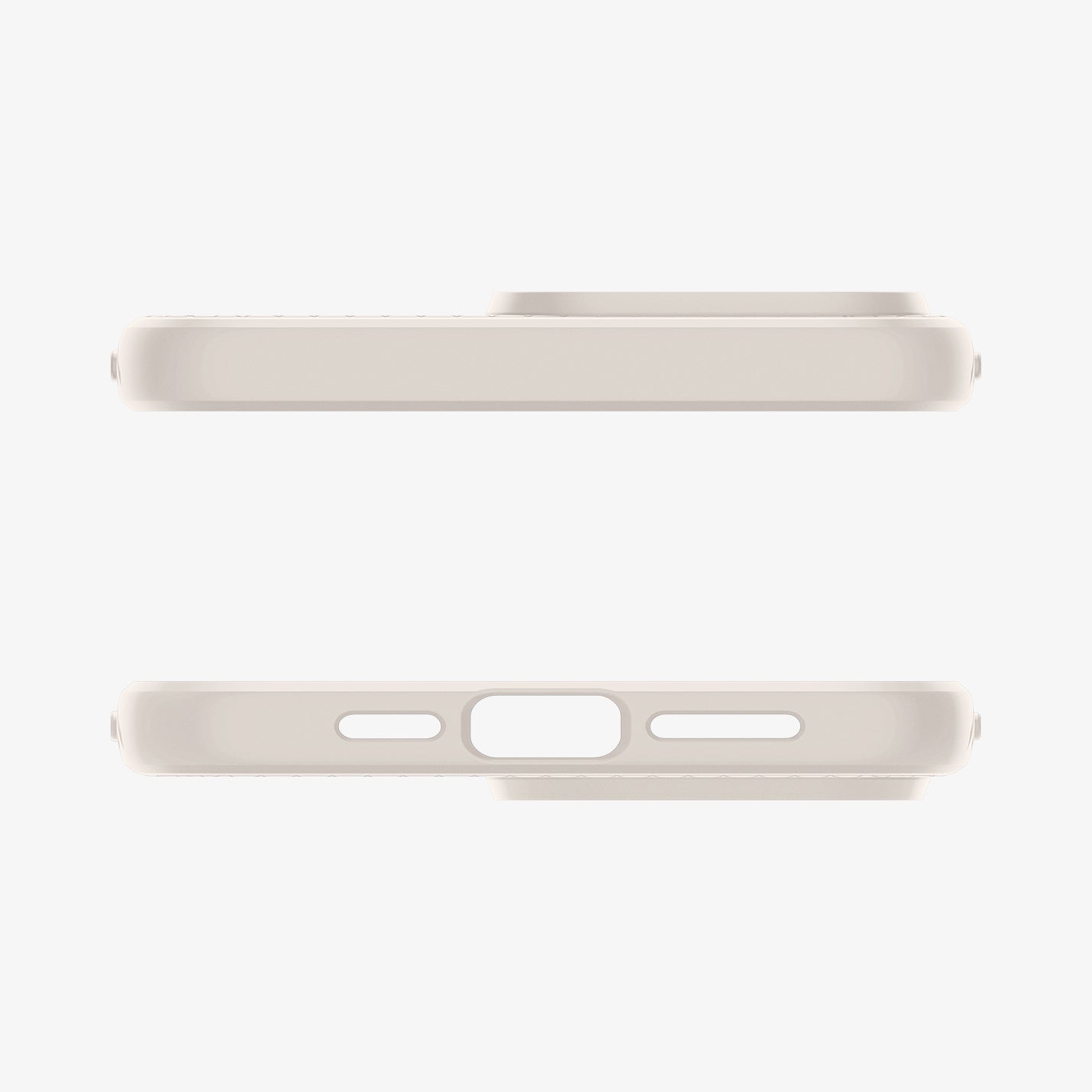 ACS07217 - iPhone 15 Pro Case Liquid Air in Natural Titanium showing the top and bottom