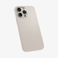 ACS07217 - iPhone 15 Pro Case Liquid Air in Natural Titanium showing the back and partial side