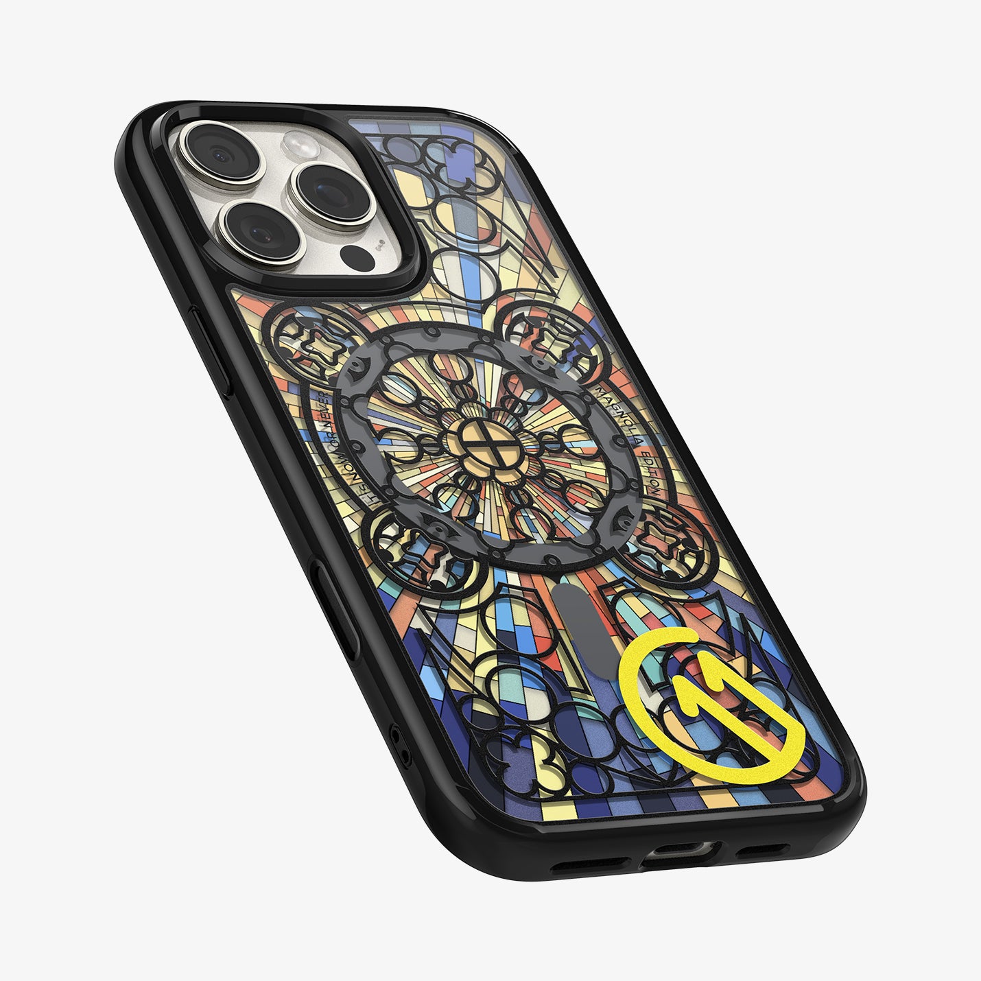 ACS09228 - iPhone 16 Pro Case c11 Series Magnolia Edition (MagFit + Camera Control) showing the back, partial side and bottom