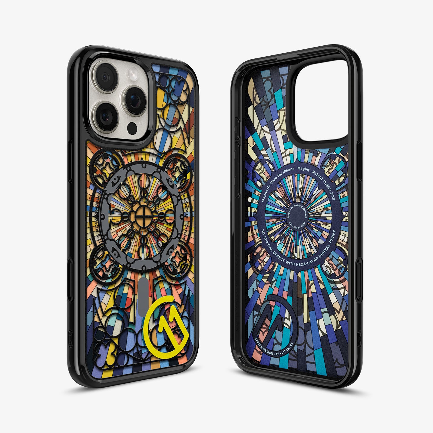 ACS09228 - iPhone 16 Pro Case c11 Series Magnolia Edition (MagFit + Camera Control) showing the back, inner and sides
