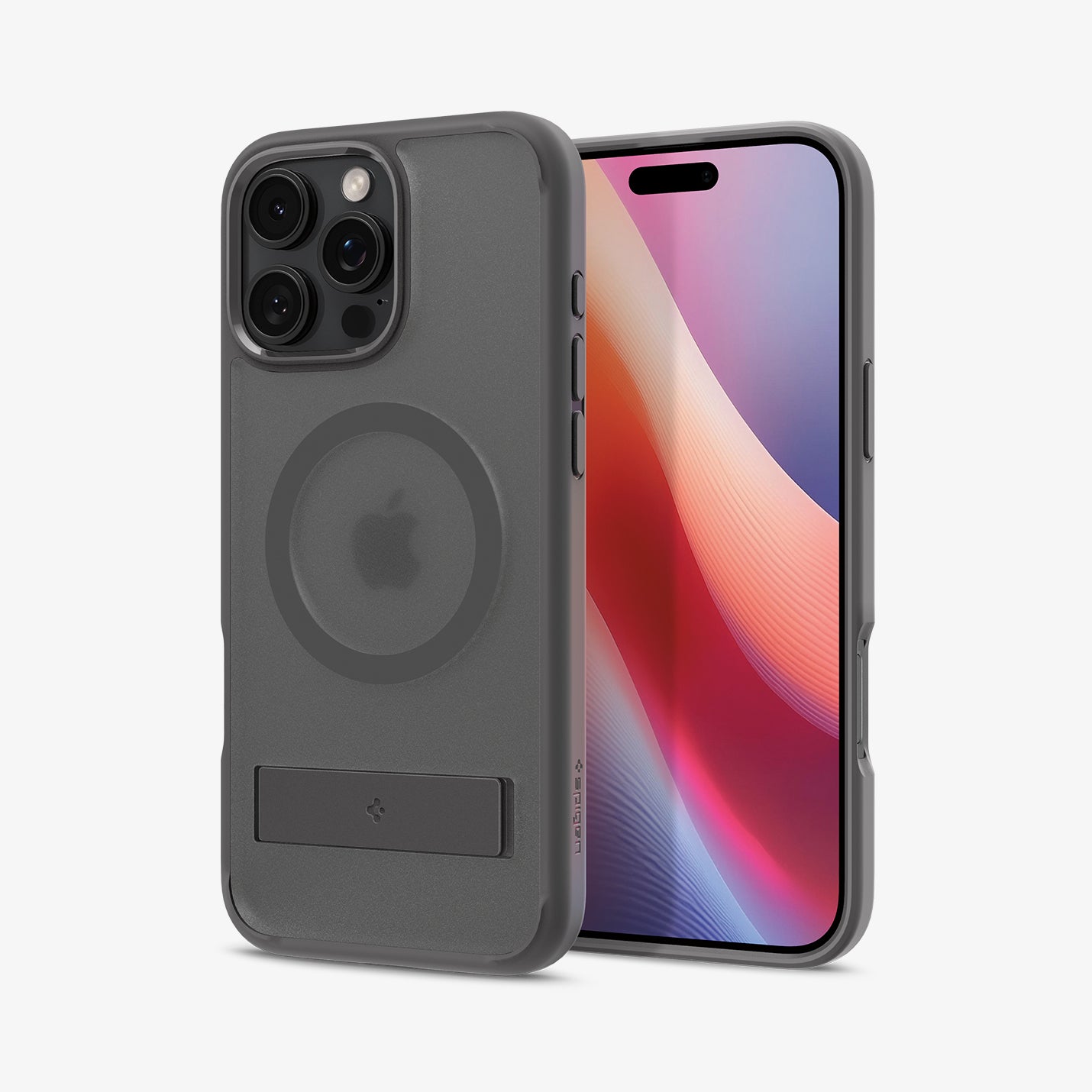 ACS08380 - iPhone 16 Pro Case Ultra Hybrid S (MagFit) in Frost Gray showing the back, partial front and sides