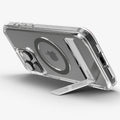 ACS08143 - iPhone 16 Pro Case Ultra Hybrid S (MagFit) in Graphite showing the back, partial sides and bottom, propped up with a built-in kickstand