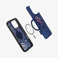 ACS09320 - iPhone 16 Pro Case c11 Series Fearless Edition (MagFit) in Fearless showing the inner layer hovering above the detached magnet rings and the case