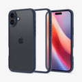 ACS08202 - iPhone 16 Case Ultra Hybrid in Navy Blue showing the back, partial sides, inner side and front