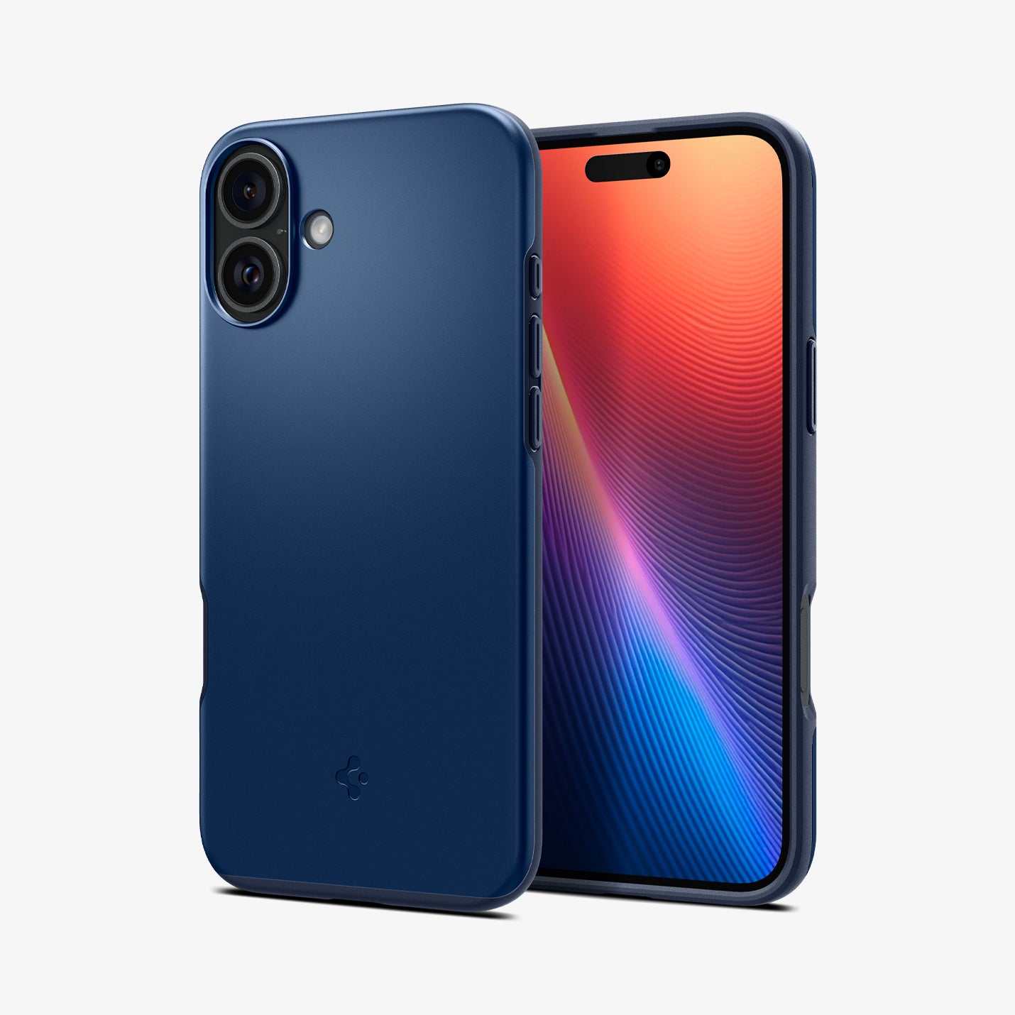 ACS08187 - iPhone 16 Case Thin Fit (MagFit) in Navy Blue showing the back, partial front and sides