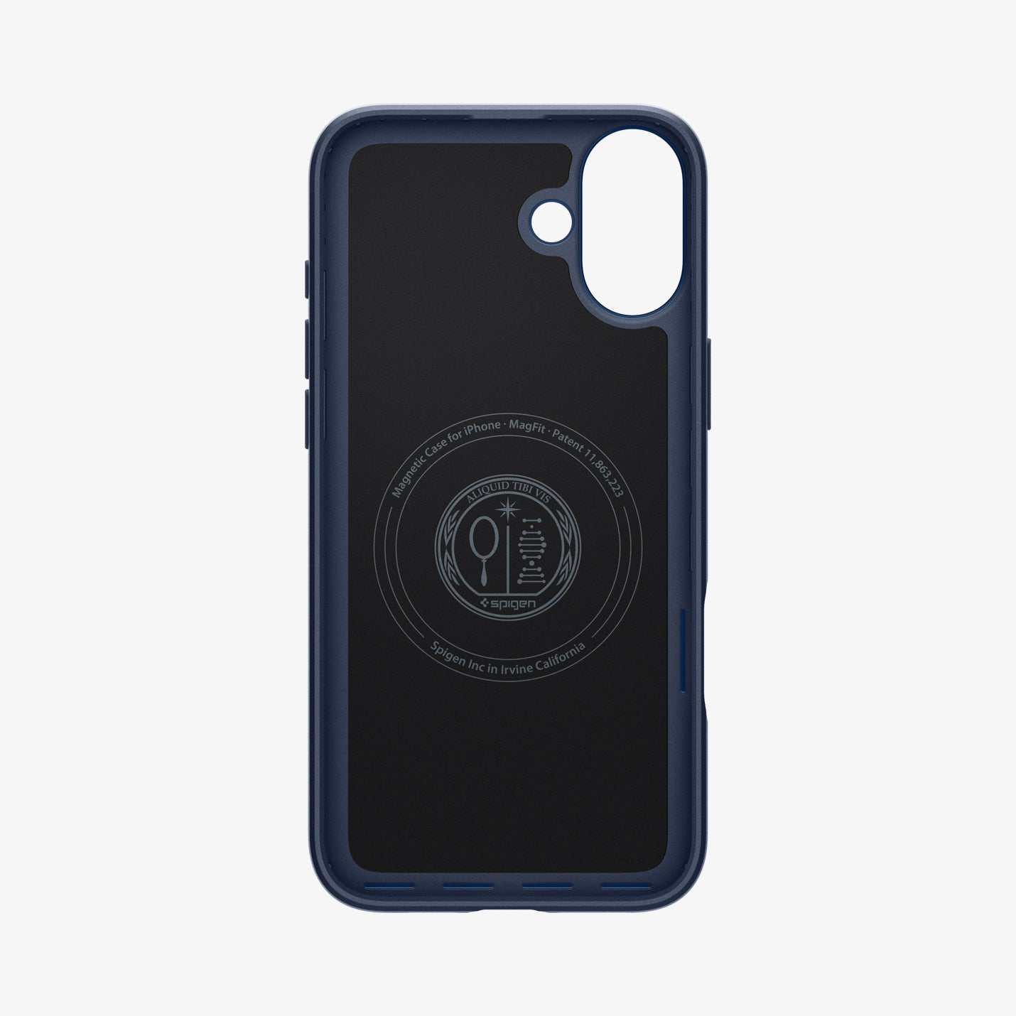 ACS08187 - iPhone 16 Case Thin Fit (MagFit) in Navy Blue showing the inner case