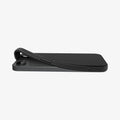 ACS09161 - iPhone 17e Case Liquid Air in Matte Black showing the partial back and side while corner's partially lifted