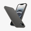 ACS09532 - iPhone 16e Case Liquid Air in Marble Gray showing the partial back and side (upside down) and another device showing partial front and side
