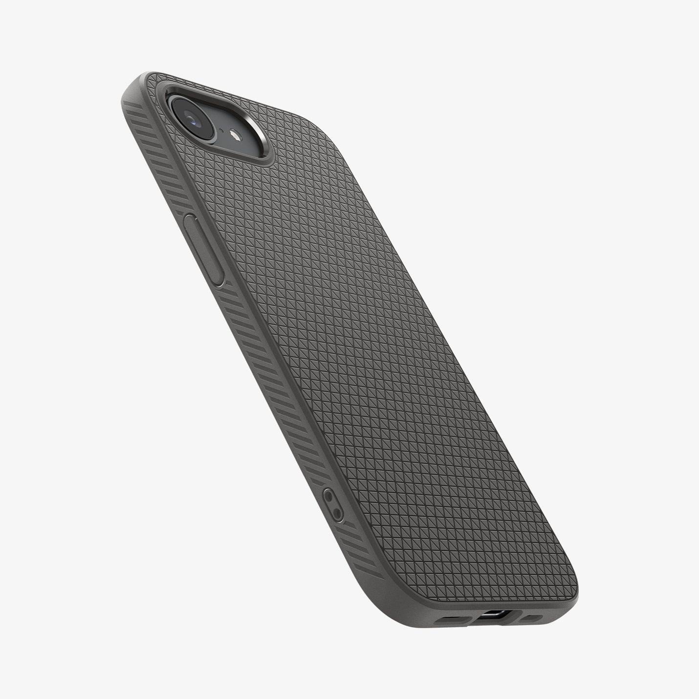ACS09532 - iPhone 16e Case Liquid Air in Marble Gray showing the back, partial side and bottom