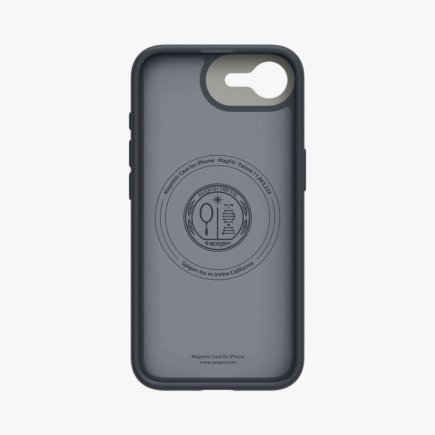 ACS09155 - iPhone 16e Case Nano Pop (MagFit) in Black Sesame showing the inner