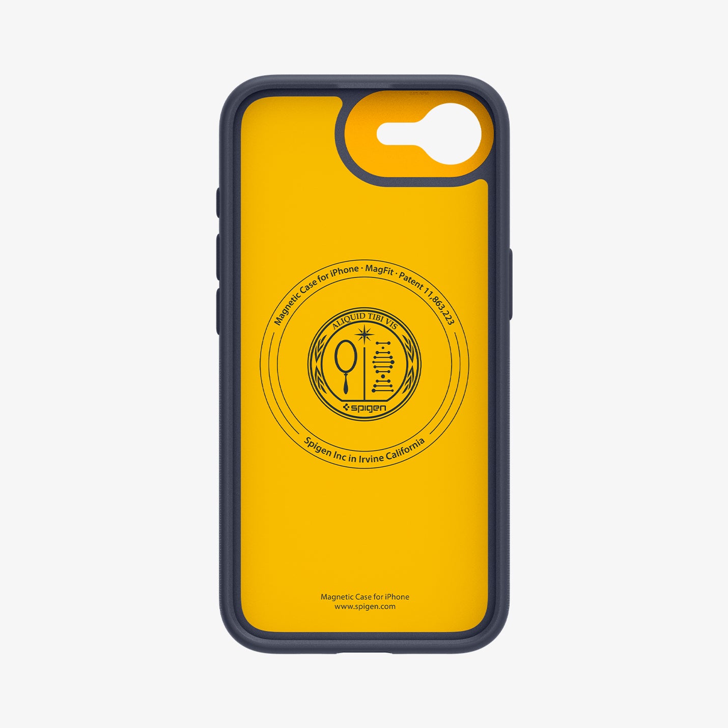 ACS09154 - iPhone 16e Case Nano Pop (MagFit) in Blueberry Navy showing the inner