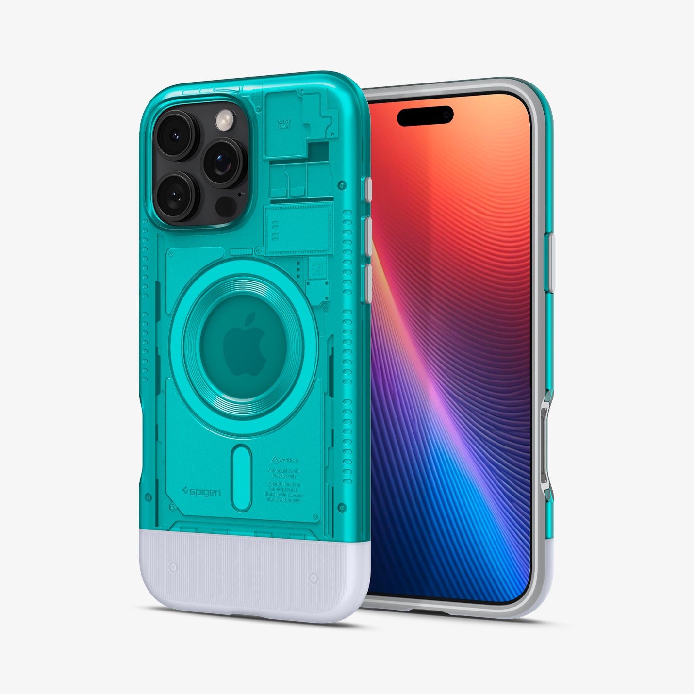ACS08153 - iPhone 16 Pro Case Classic C1 (MagFit) in Bondi Blue showing the back, partial front and sides