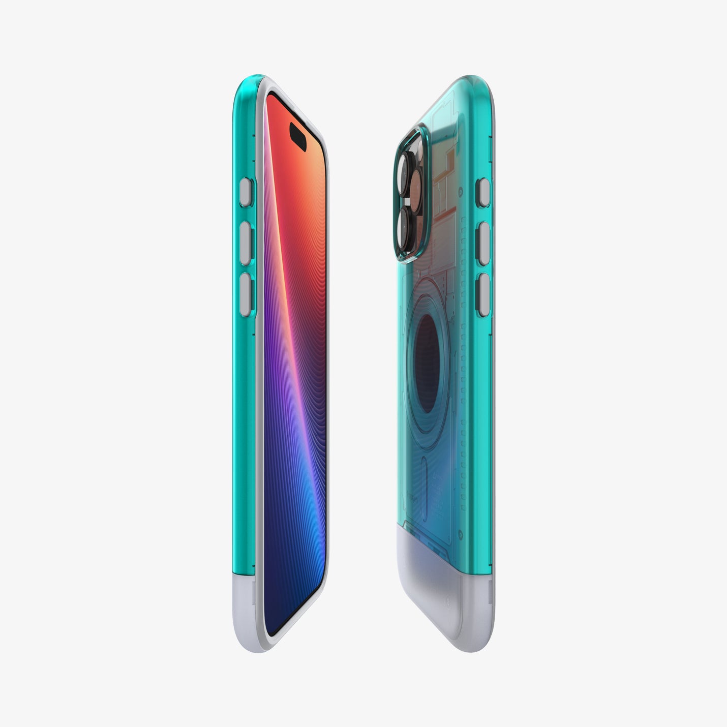 ACS08153 - iPhone 16 Pro Case Classic C1 (MagFit) in Bondi Blue showing the partial front, partial back, and sides