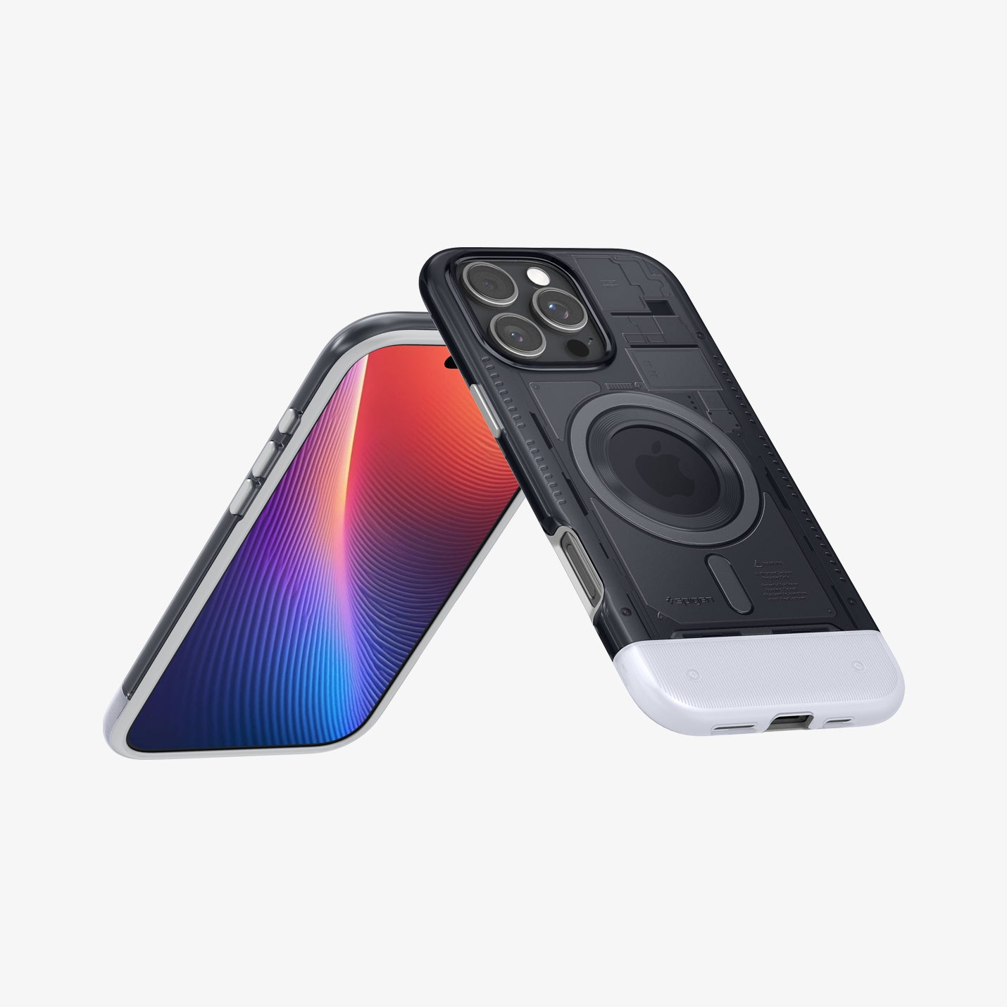 ACS08152 - iPhone 16 Pro Case Classic C1 (MagFit) in Graphite showing the back, front, partial sides and bottom