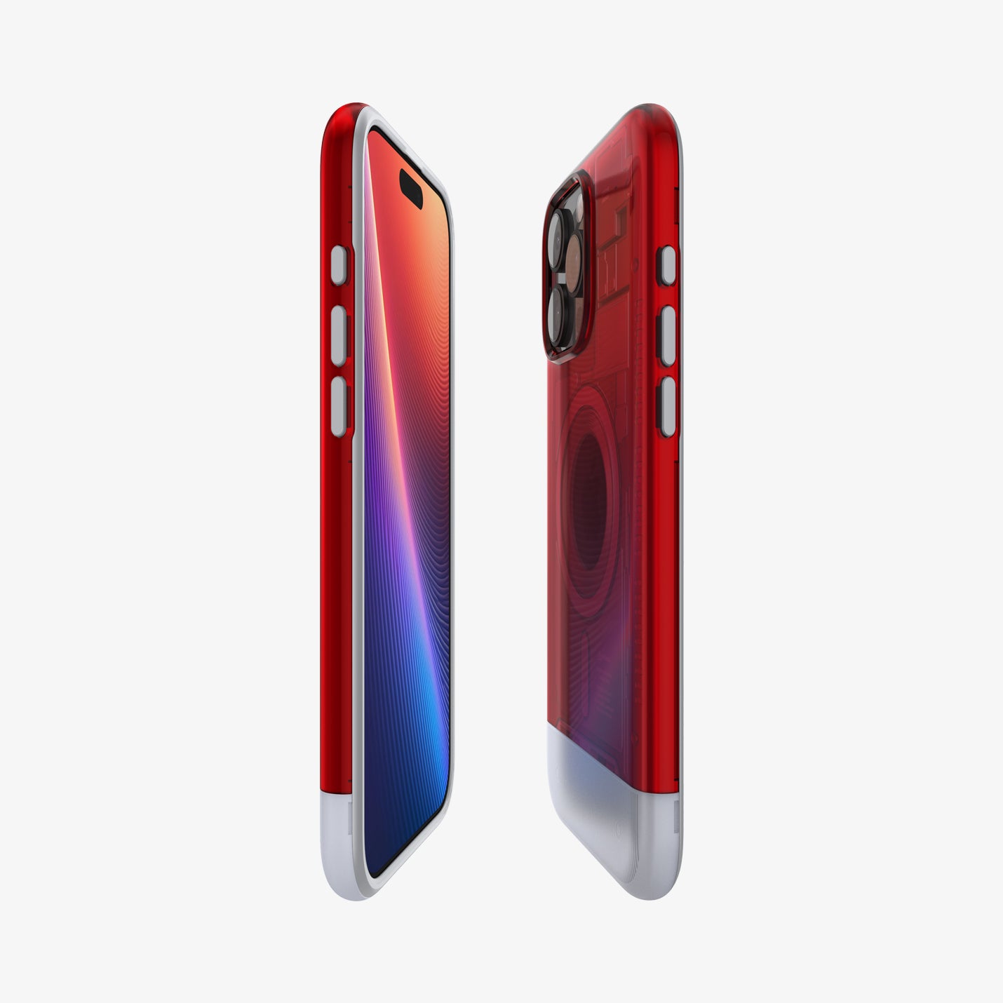 ACS08154 - iPhone 16 Pro Case Classic C1 (MagFit) in Ruby showing the partial front, partial back, and sides