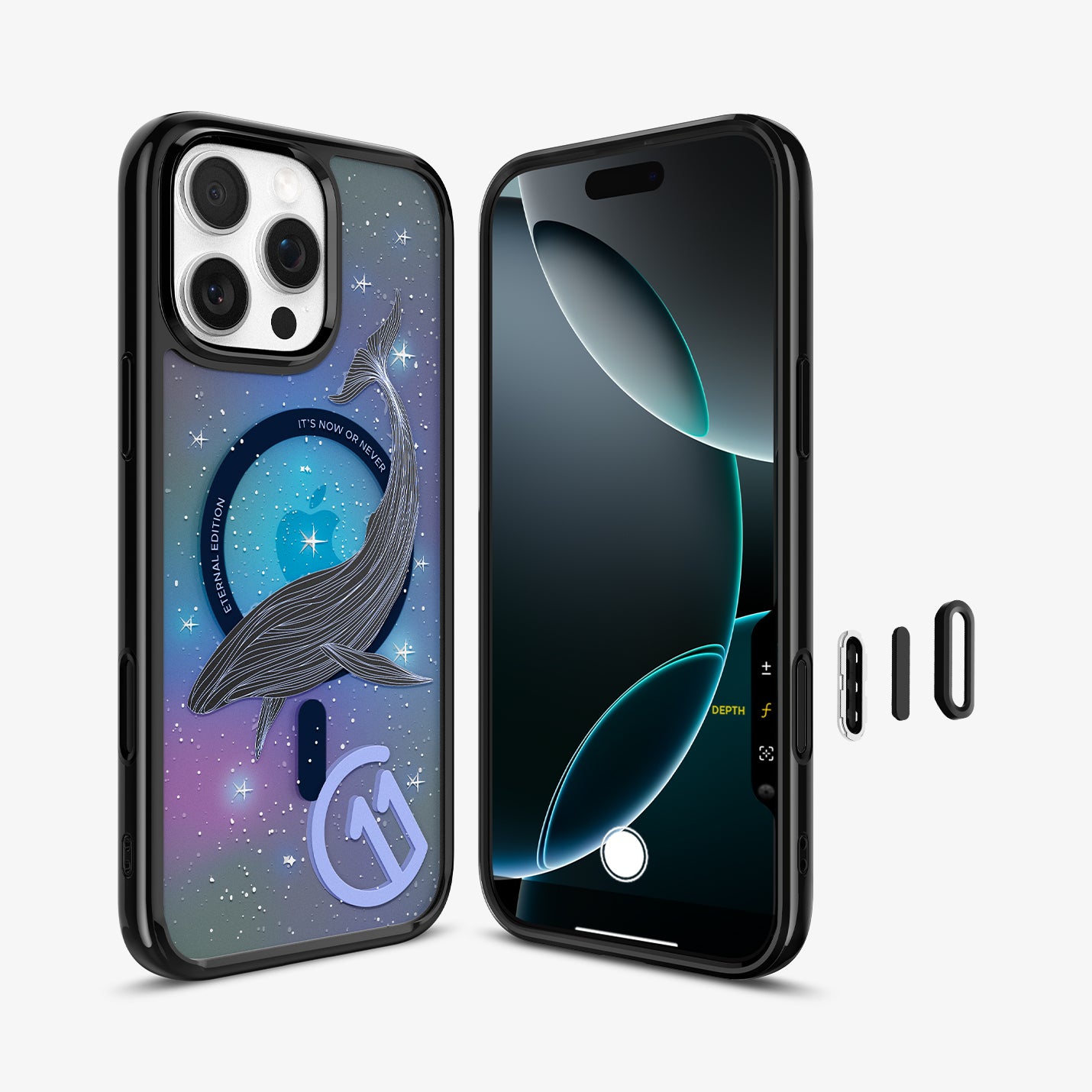 ACS09302 - iPhone 16 Pro Case c11 Series Eternal Edition (MagFit) in Eternal showing the back, partial front and sides with camera control buttons detached 