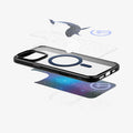 ACS09302 - iPhone 16 Pro Case c11 Series Eternal Edition (MagFit) in Eternal showing the detached design hovering above the back layer of the case, back case and the inner layer of the case