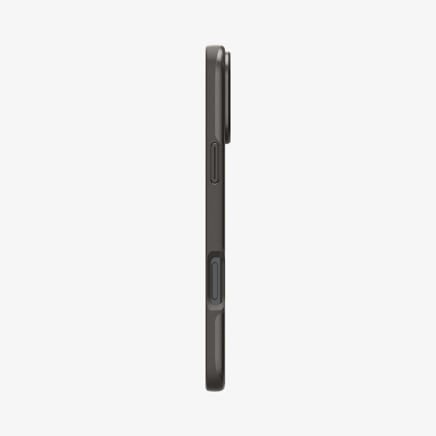 ACS08107 - iPhone 16 Pro Case Thin Fit (MagFit) in Gunmetal showing the side