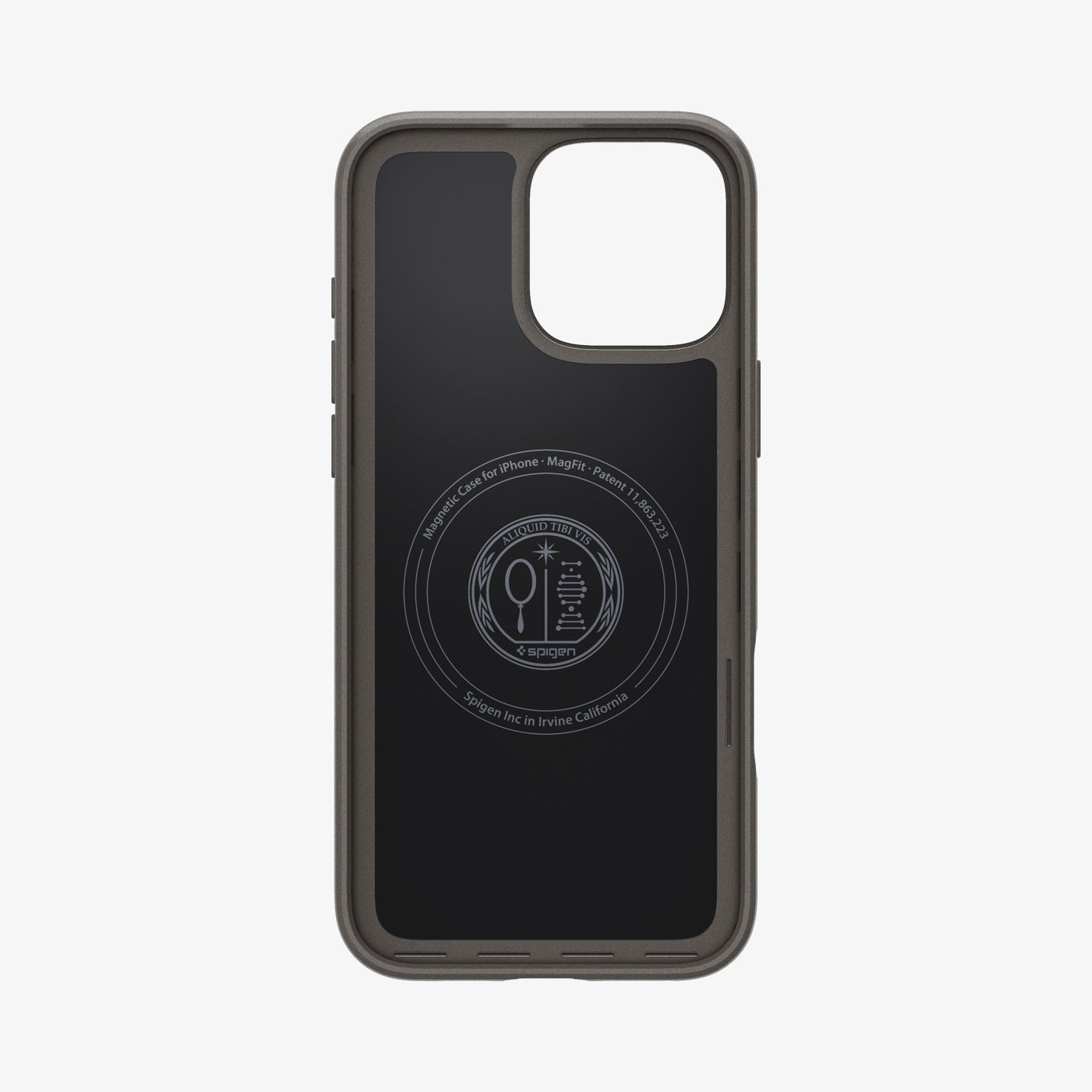 ACS08107 - iPhone 16 Pro Case Thin Fit (MagFit) in Gunmetal showing the inner case