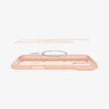 ACS08691 - iPhone 16 Pro Case Thin Fit (MagFit) in Rose Titanium showing the inner layer hovering above the detached magnet ring plate and the case