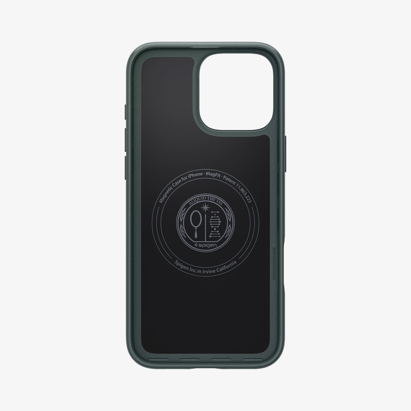 ACS07981 - iPhone 16 Pro Max Case Thin Fit (MagFit) in Abyss Green showing the inner case