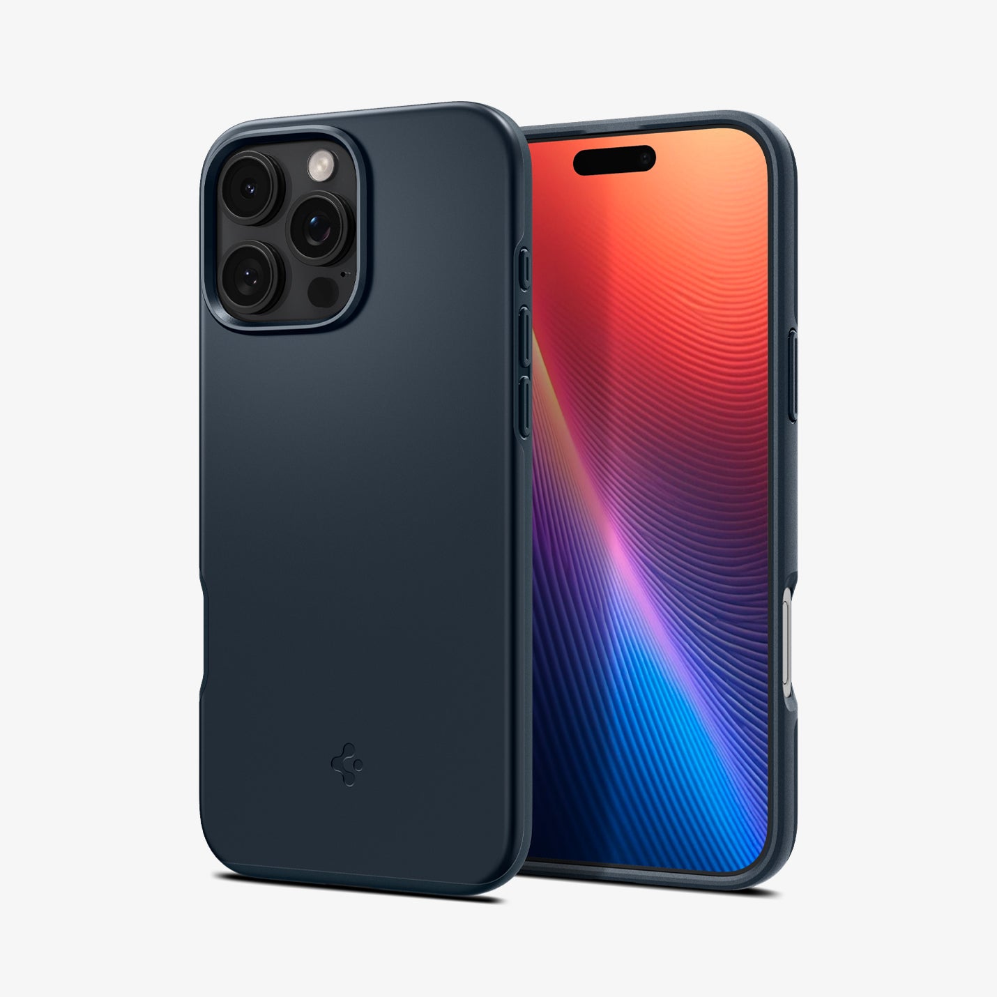 ACS07980 - iPhone 16 Pro Max Case Thin Fit (MagFit) in Metal Slate showing the back, partial front and sides
