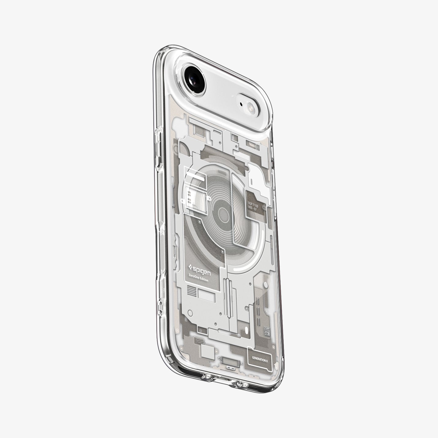 ACS10057 - iPhone 17 Air Ultra Hybrid Zero One (MagFit) in Zero One Natural Titanium showing the side, back and top