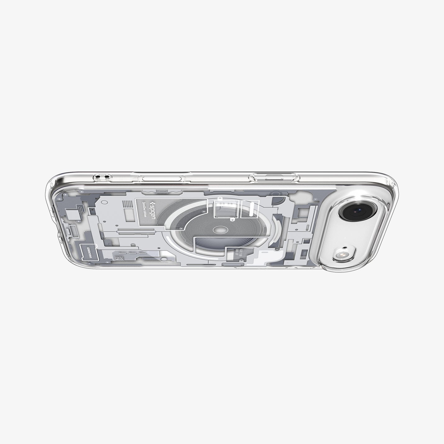 ACS10056 - iPhone 17 Air Ultra Hybrid Zero One (MagFit) in Zero One White showing layer and magfit magnet above the case