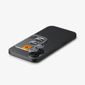 AGL10127 - iPhone 17 Optik Pro EZ Fit Lens Protector in purple showing the ez fit tray hovering above the device
