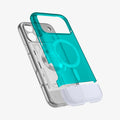 ACS09961 - iPhone 17 Pro Case Classic C1 (MagFit) in bondi blue showing the case hovering away from the device