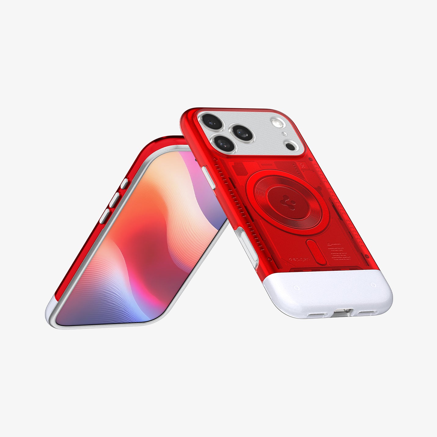 ACS09962 - iPhone 17 Pro Case Classic C1 (MagFit) in ruby showing the back, front and sides