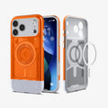 ACS09963 - iPhone 17 Pro Case Classic C1 (MagFit) in tangerine showing the back and inside of case