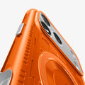 ACS09963 - iPhone 17 Pro Case Classic C1 (MagFit) in tangerine showing the back and side zoomed in