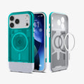 ACS09908 - iPhone 17 Pro Max Case Classic C1 (MagFit) in bondi blue showing the back and inside magnet ring layers