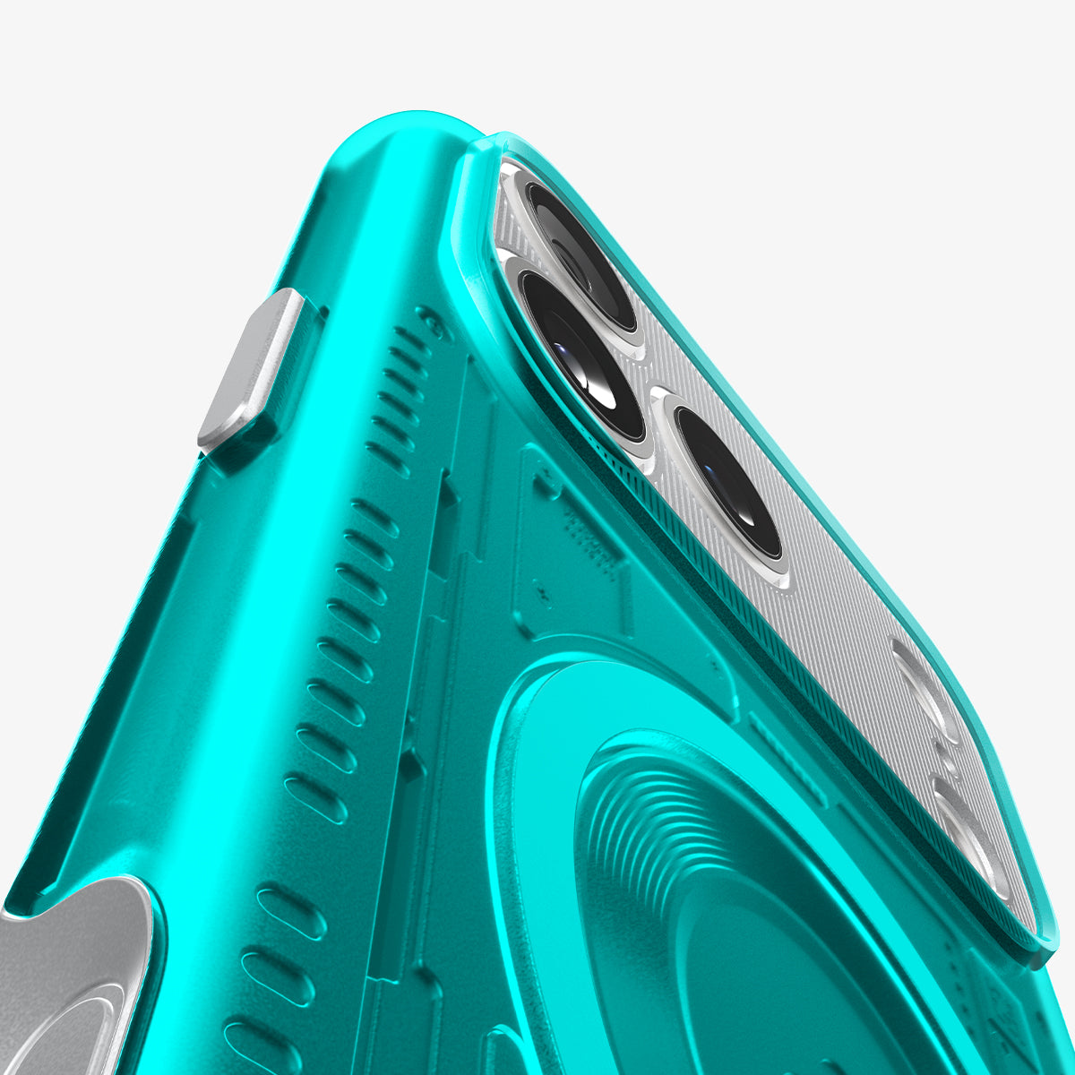 ACS09908 - iPhone 17 Pro Max Case Classic C1 (MagFit) in bondi blue showing the back and side zoomed in